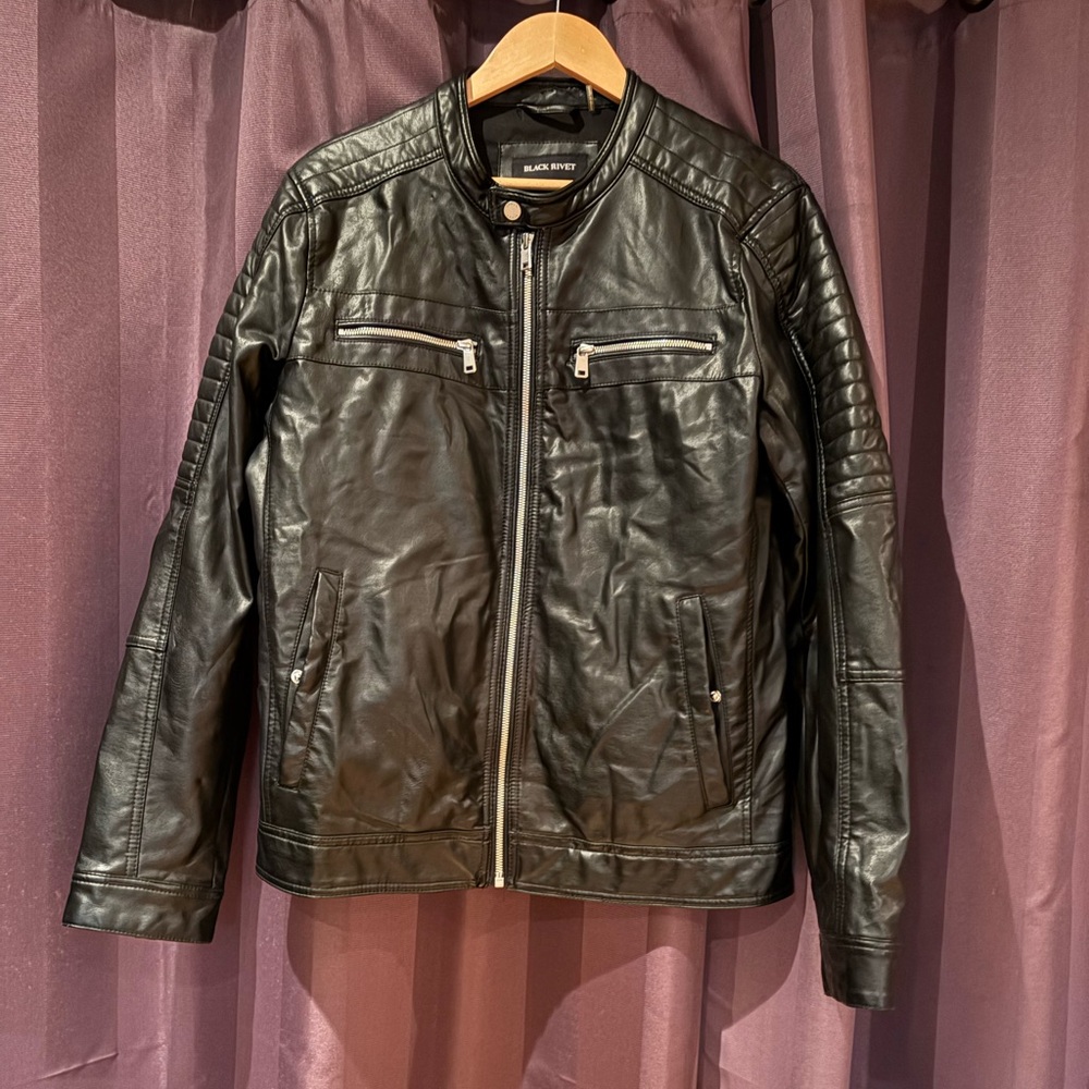 Black Rivet Faux Leather Jacket NWOT